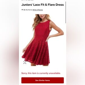 Macy’s City Studios Red Lace Dress **NWT